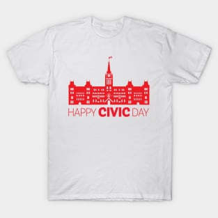 Happy Civic Day design with Parliament building T-Shirt